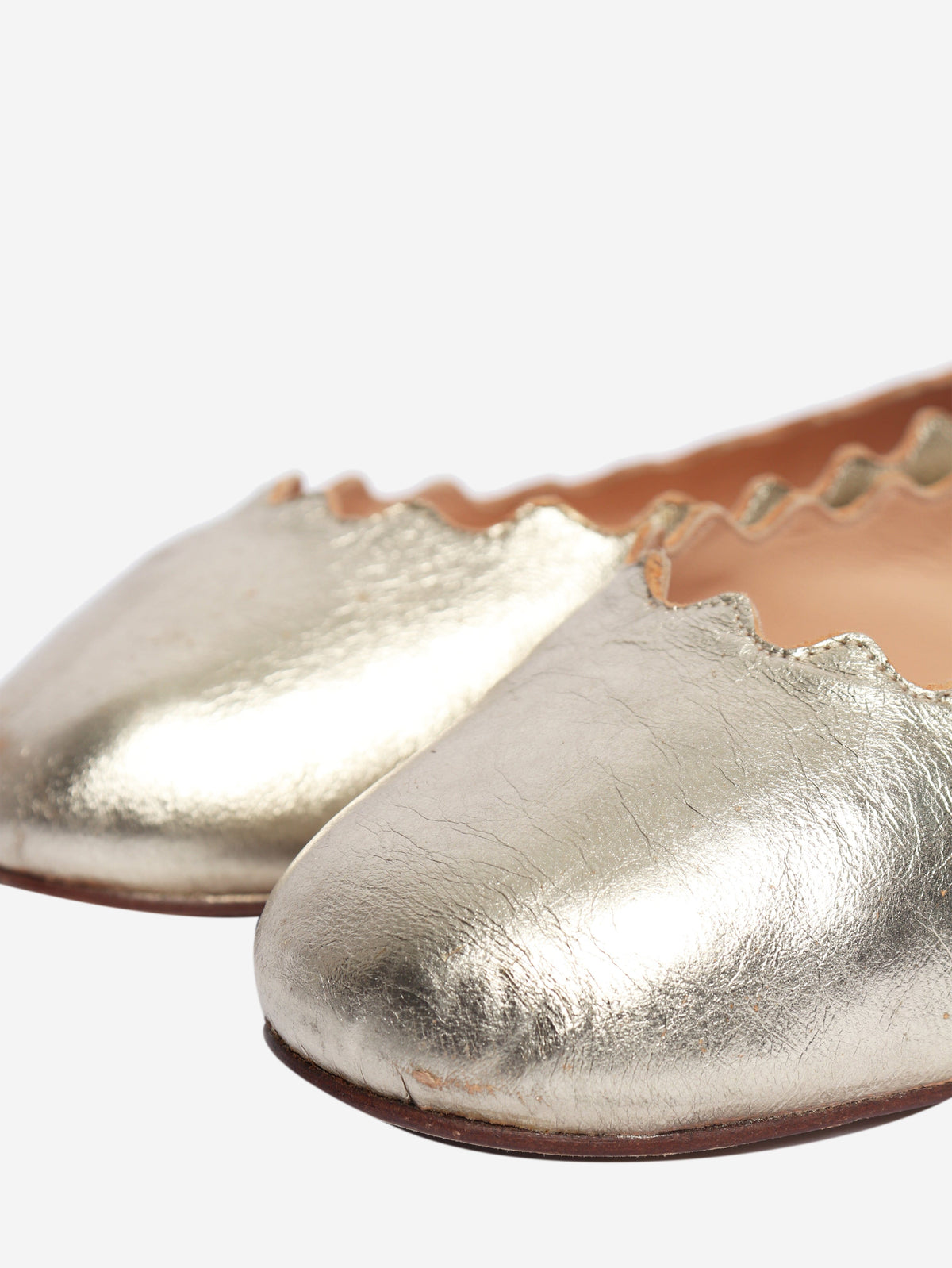 Gold metallic leather Lauren ballet flats - size EU 37 Flat Sandals Chloe 