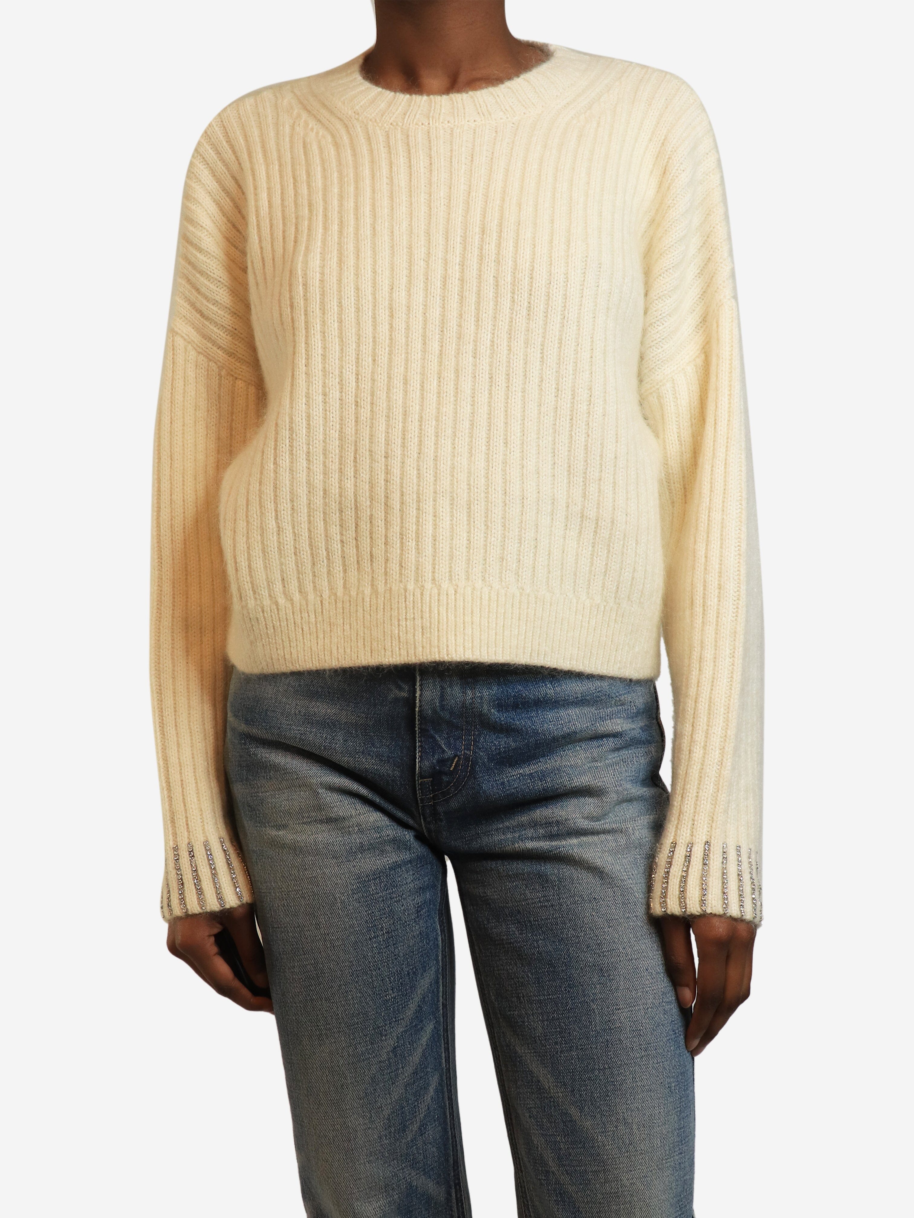 Cream diamante knit jumper - size S Knitwear 3.1 Phillip Lim 