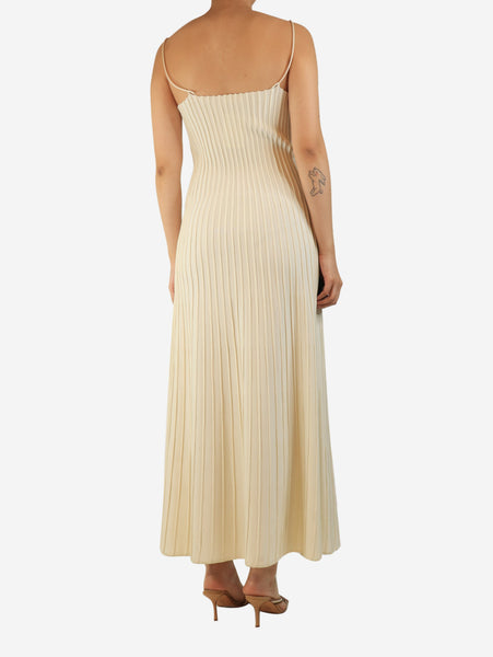 Ivory Carlotta ribbed midi dress - size UK 12 alternate image