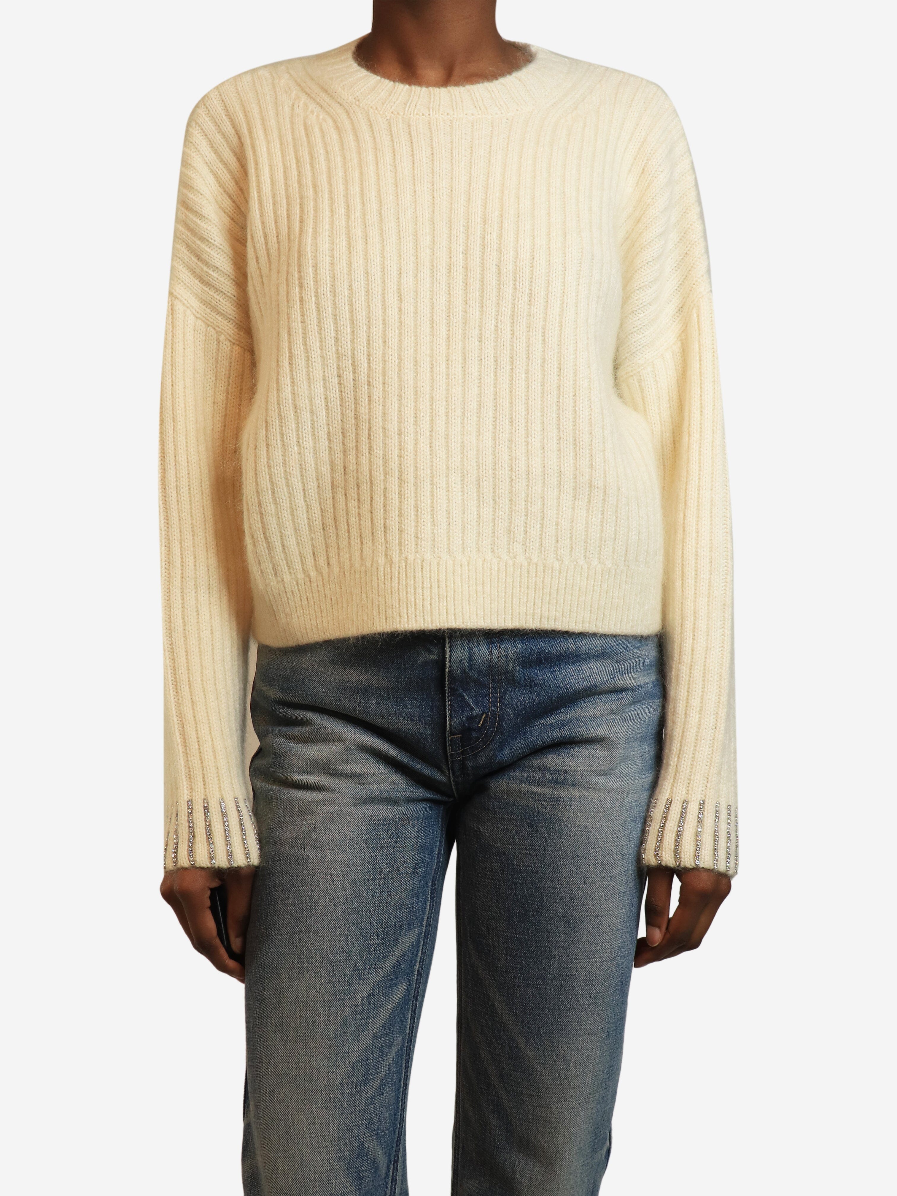 Cream diamante knit jumper - size S Knitwear 3.1 Phillip Lim 