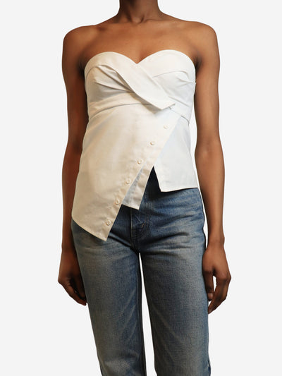 White strapless asymmetric bustier top - size S Tops RTA 
