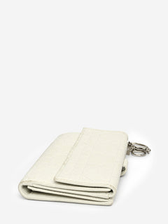 White vintage Cannage quilted long wallet Wallets, Purses & Small Leather Goods Christian Dior 