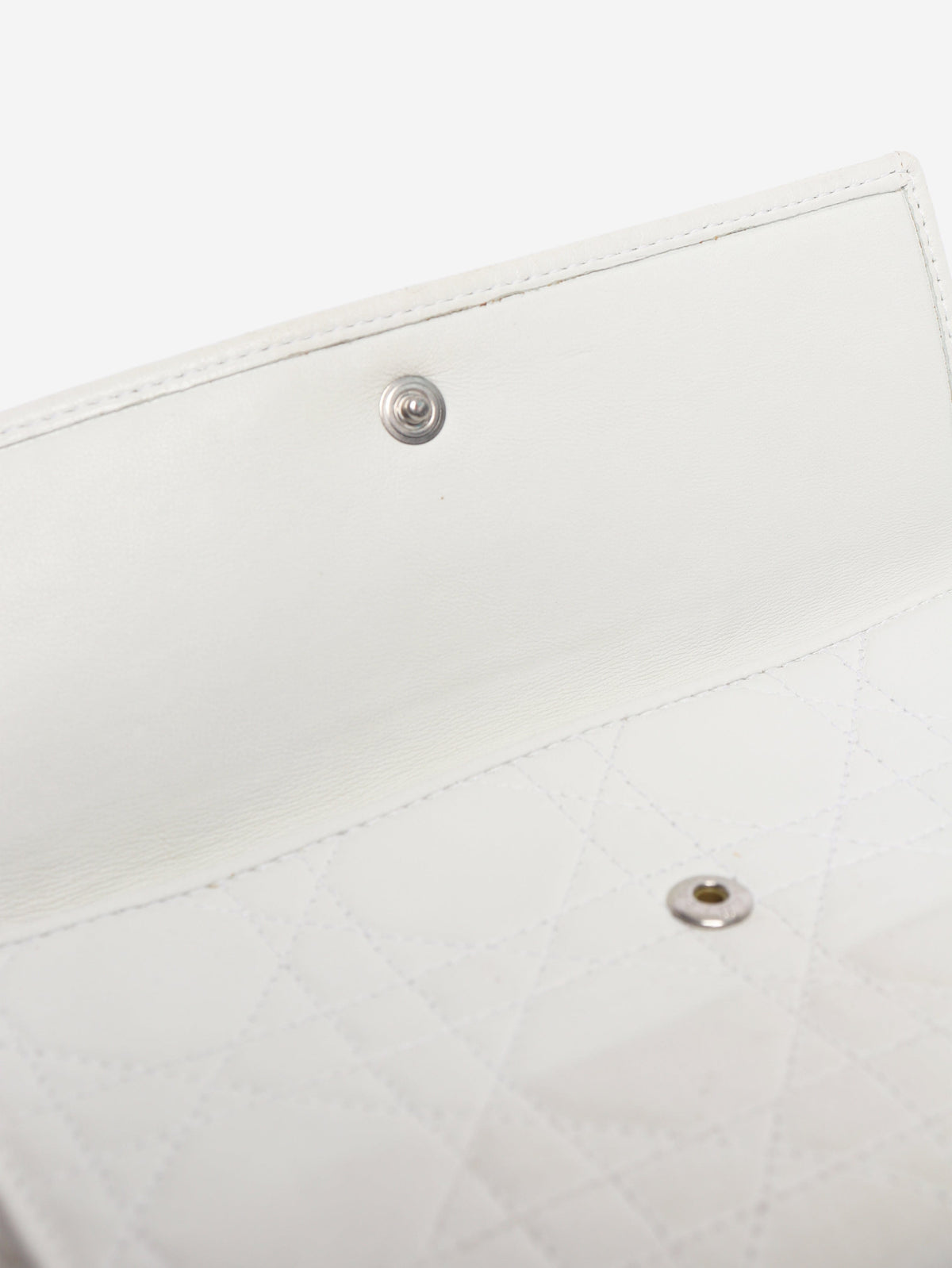 White vintage Cannage quilted long wallet Wallets, Purses & Small Leather Goods Christian Dior 