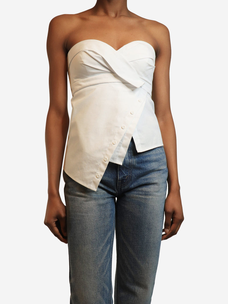 White strapless asymmetric bustier top - size S Tops RTA 