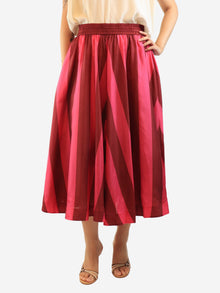 Pink and burgundy silk chevron-print midi skirt - size UK 12 Skirts Zimmermann 