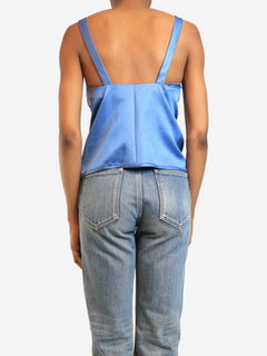 Klara blue satin ruched top - size XS Tops Nanushka 