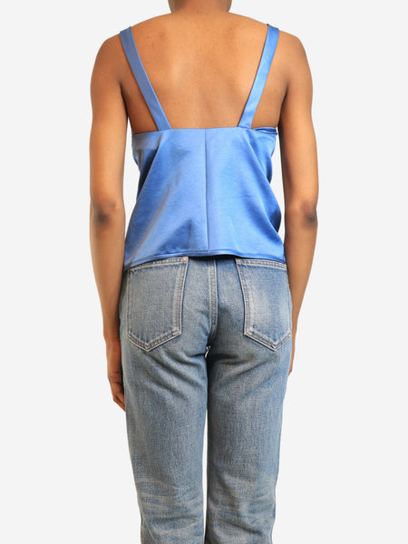 Klara blue satin ruched top - size XS alternate image