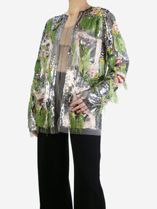 Gucci Silver sequin jacket - size UK 8