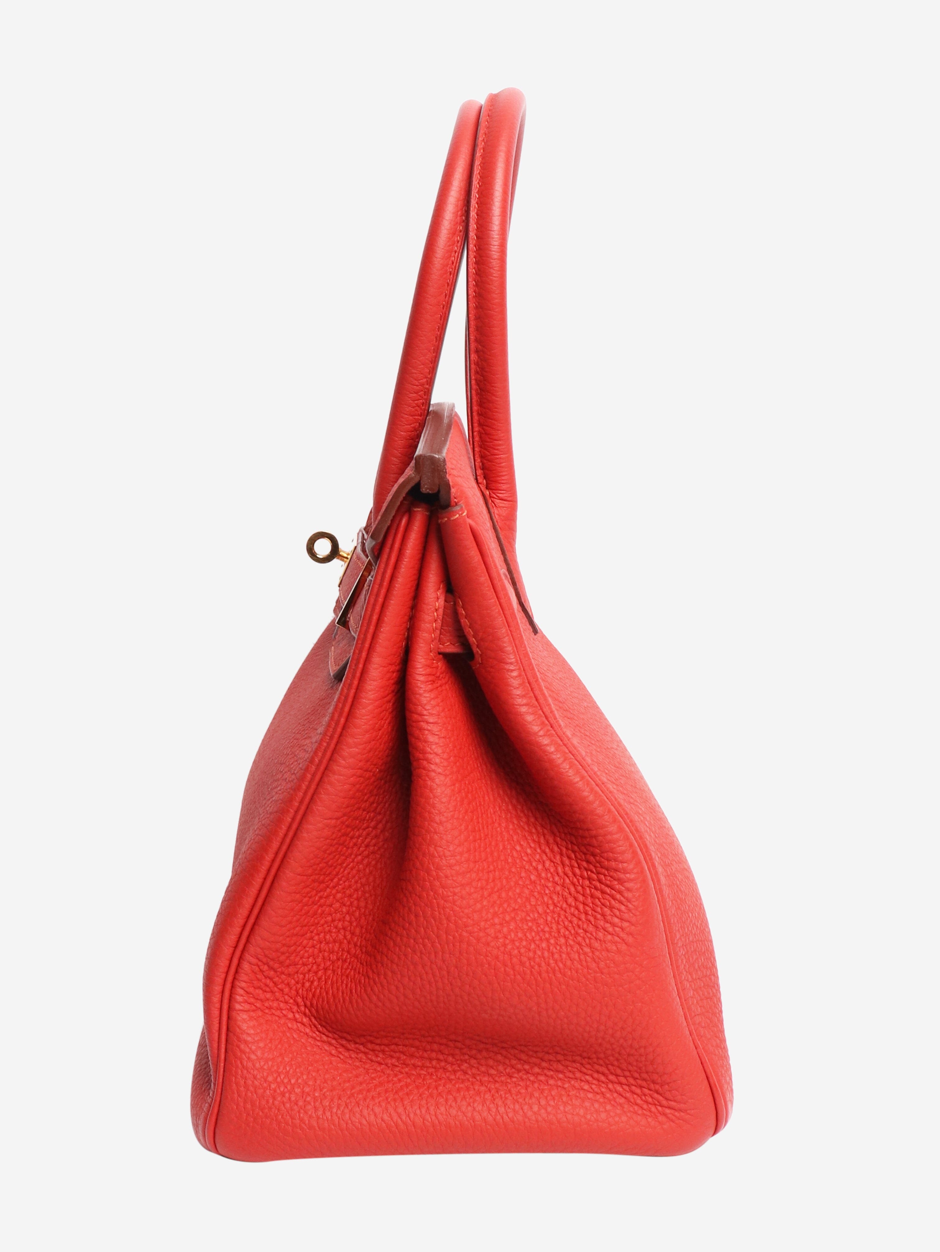 Red Birkin 30 bag Top Handle Bags Hermes 