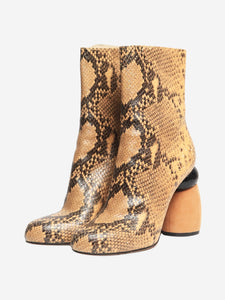 Dries Van Noten Neutral snakeskin ankle boots - size EU 38.5