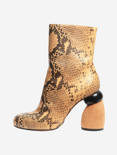 Neutral snakeskin ankle boots - size EU 38.5 Boots Dries Van Noten 
