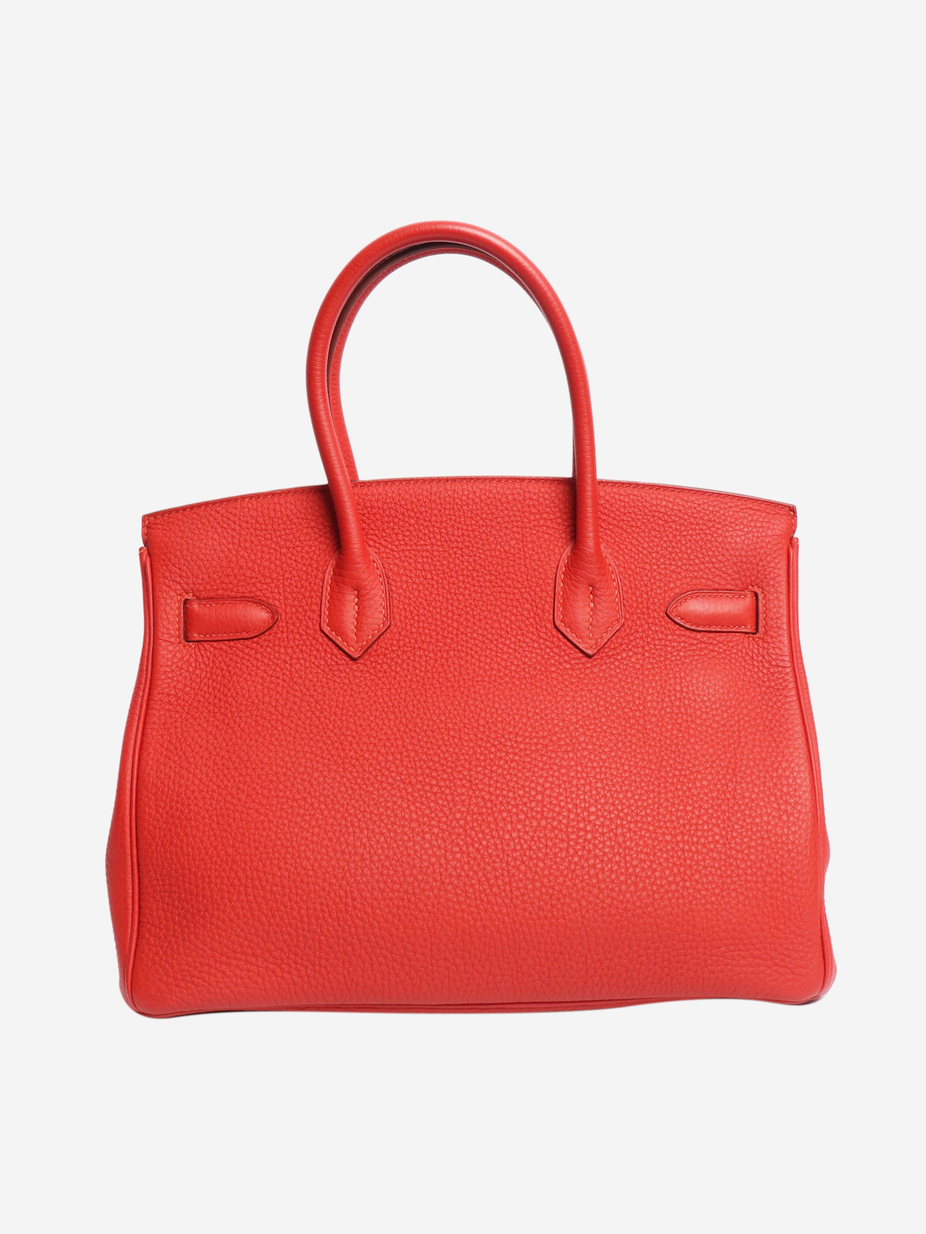 Red Birkin 30 bag Top Handle Bags Hermes 