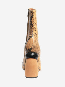 Dries Van Noten Neutral snakeskin ankle boots - size EU 38.5
