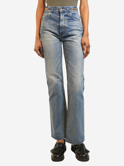 Blue denim triomphe rib-cage jeans - size UK 6 Denim Celine 