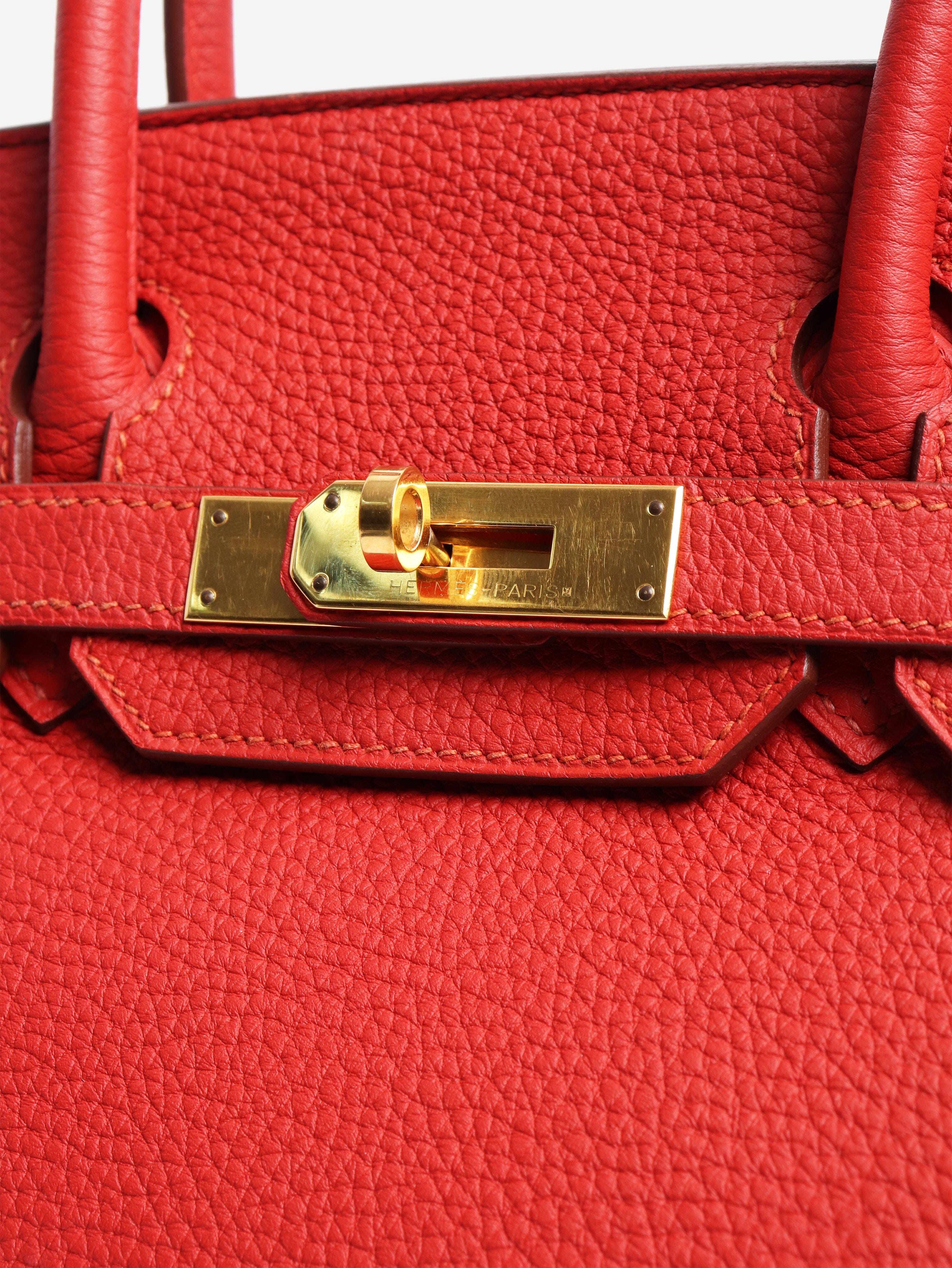 Red Birkin 30 bag Top Handle Bags Hermes 