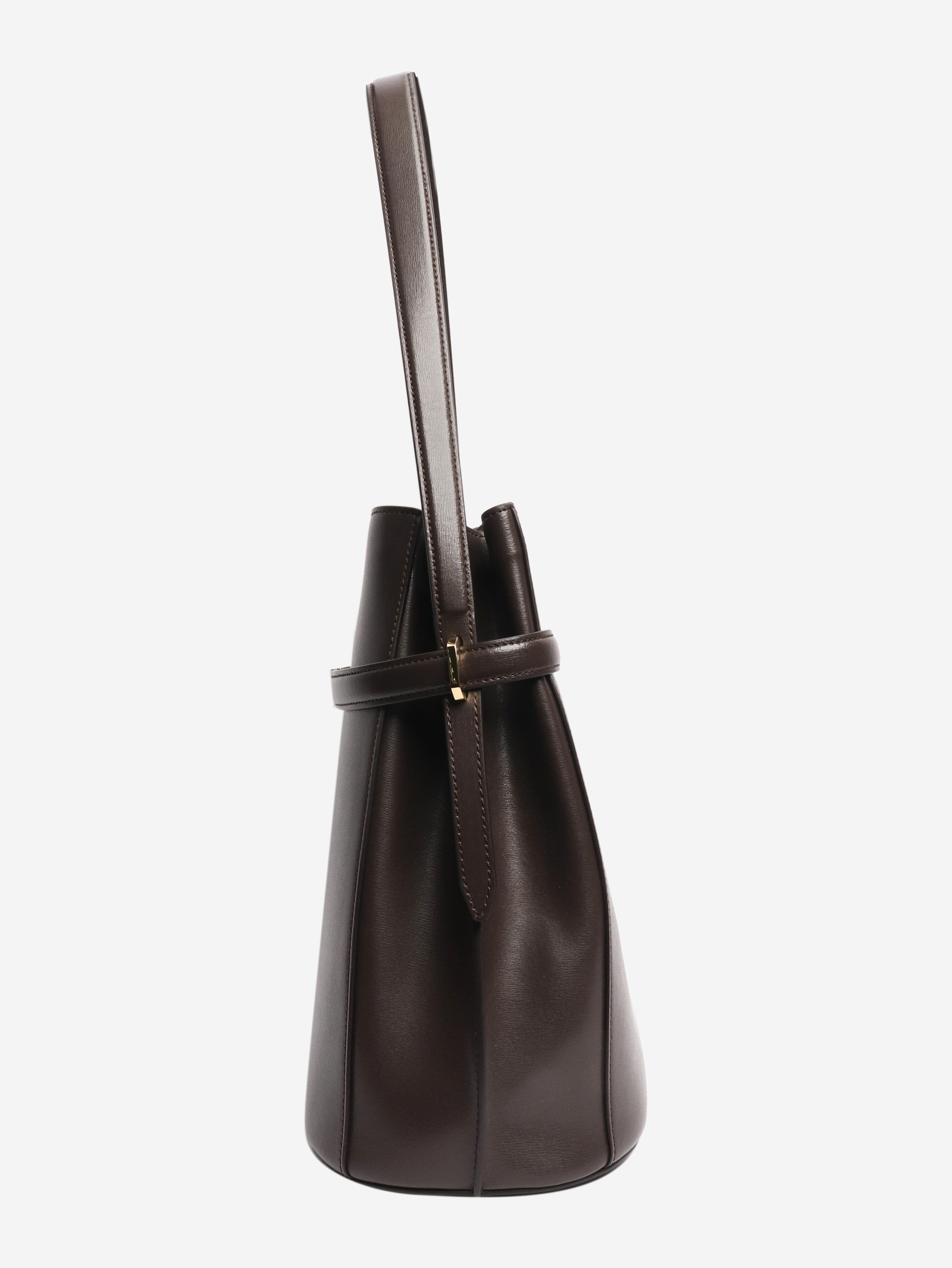 Brown belted leather tote bag Tote Bags Toteme 