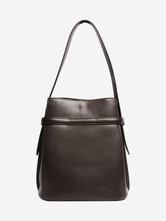 Brown belted leather tote bag Tote Bags Toteme 