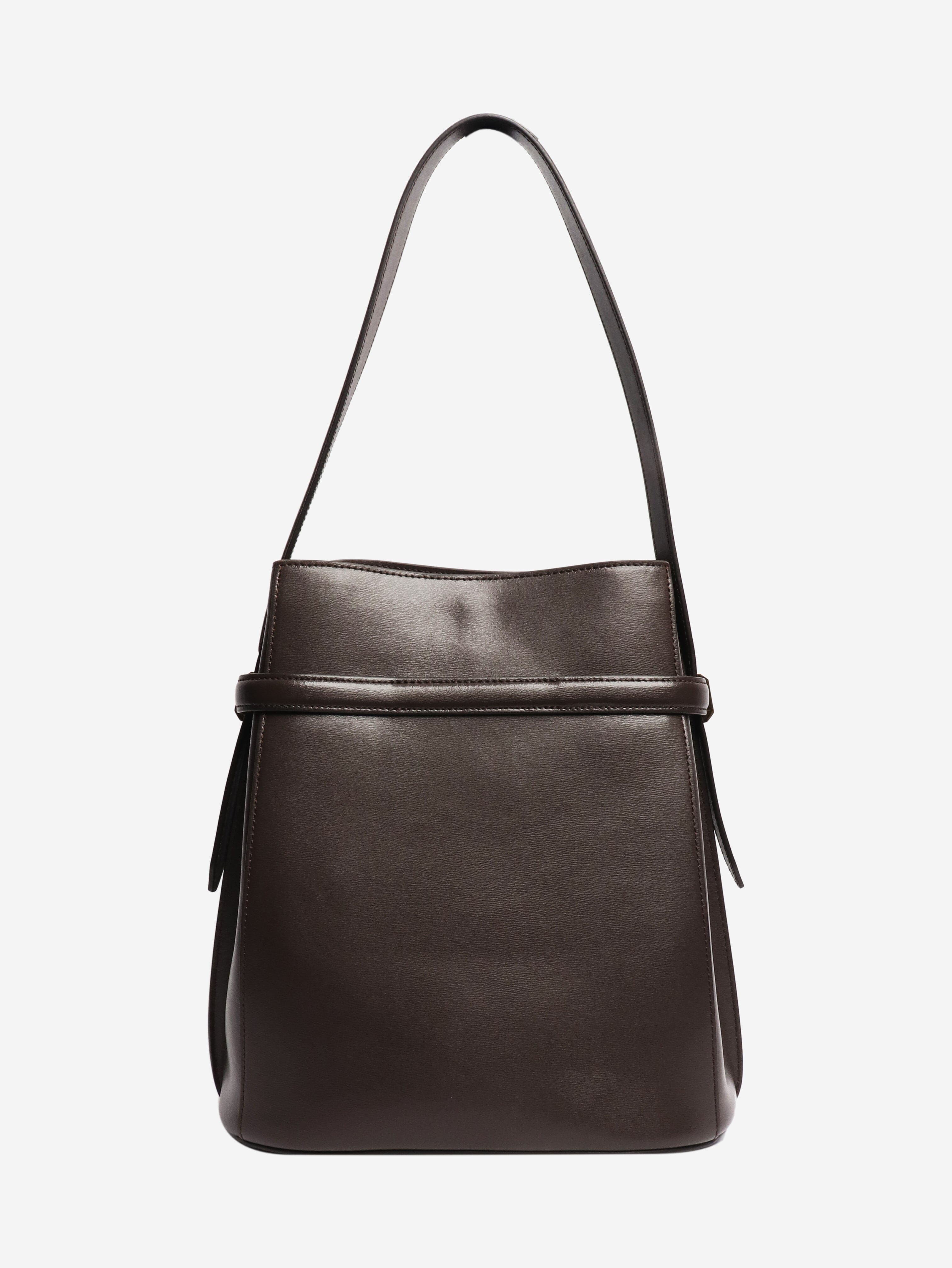 Brown belted leather tote bag Tote Bags Toteme 