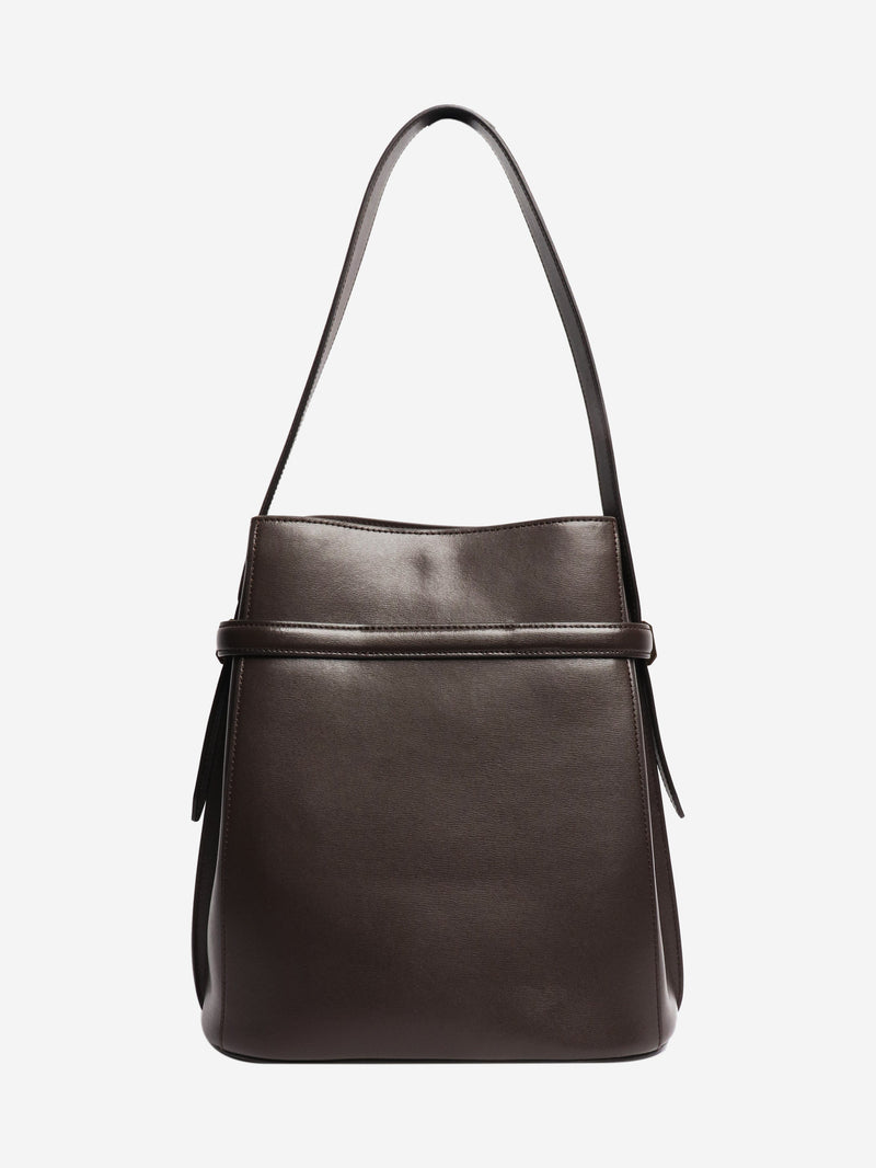 Brown belted leather tote bag Tote Bags Toteme 
