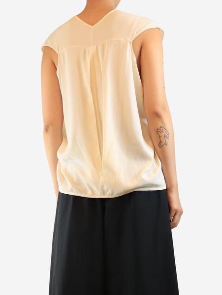 Cream silk sleeveless top - size UK 8 alternate image