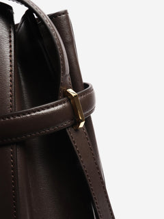Brown belted leather tote bag Tote Bags Toteme 