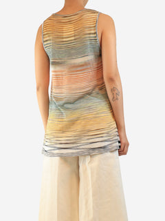 Multicolour sheer striped knit tank top - size UK 12 Tops Missoni 