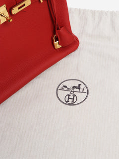 Red Birkin 30 bag Top Handle Bags Hermes 