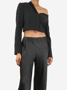 Jonathan Simkhai Black asymmetric cropped blazer - size UK 4