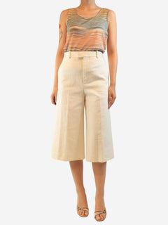 Ivory linen culottes - size UK 12 Trousers Bottega Veneta 