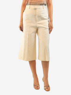 Ivory linen culottes - size UK 12 Trousers Bottega Veneta 