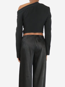 Jonathan Simkhai Black asymmetric cropped blazer - size UK 4