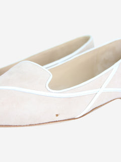 Neutral suede pointed toe flats - size EU 35.5 Flat Shoes Manolo Blahnik 