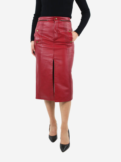 Red leather skirt - size UK 10 Skirts Chloe 