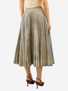 Bleached blue denim pleated midi skirt - size UK 14 Skirts Dior 
