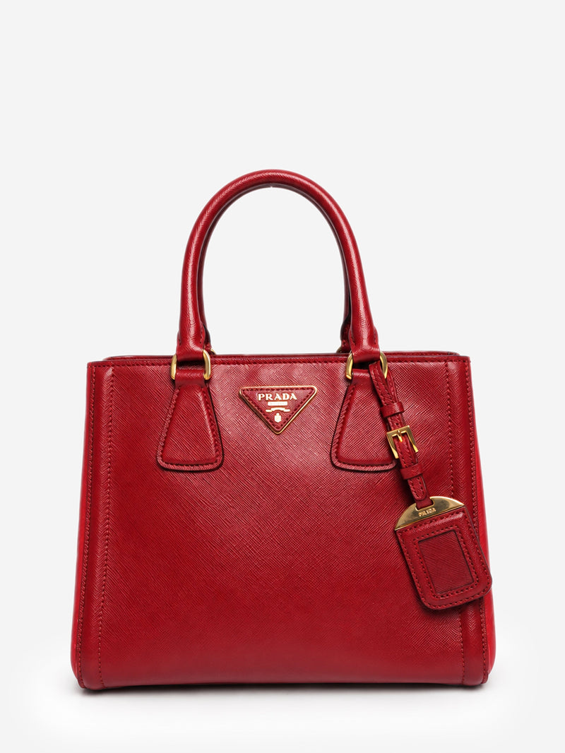 Red two-tone Saffiano leather tote bag Cross-body Bags Prada 