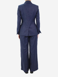 Gabriela Hearst Blue cashmere blazer and pleated trouser set - size IT 40