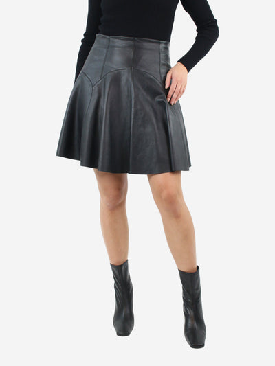 Black leather mini skirt - size UK 10 Skirts Sportmax Code 