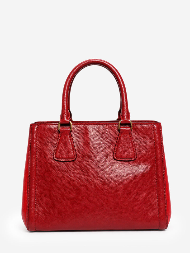 Red two-tone Saffiano leather tote bag Cross-body Bags Prada 