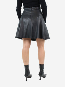 Sportmax Code Black leather mini skirt - size UK 10