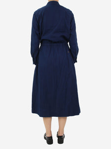 45 RPM Blue cotton pleated dress - size UK 8