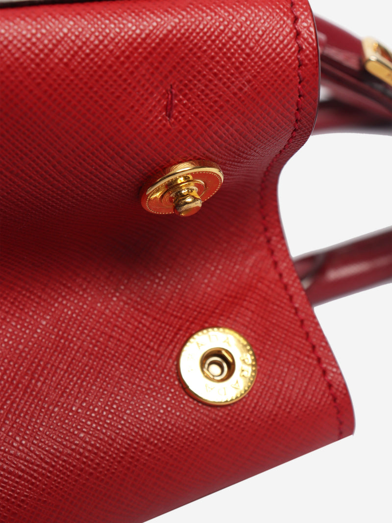 Red two-tone Saffiano leather tote bag Cross-body Bags Prada 