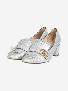 Gucci Silver Marmont GG fringed pumps - size EU 39