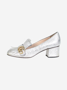 Gucci Silver Marmont GG fringed pumps - size EU 39