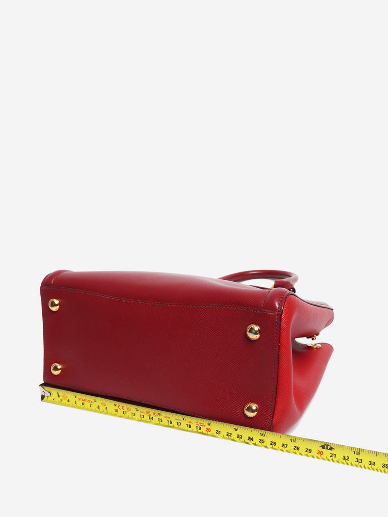 Red two-tone Saffiano leather tote bag Cross-body Bags Prada 