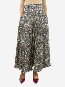 Zadig & Voltaire Multi floral-printed pleated maxi skirt - size UK 6