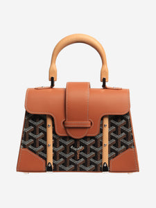 Goyard Black and tan Goyardine Saigon bag