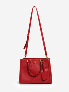 Red two-tone Saffiano leather tote bag Cross-body Bags Prada 