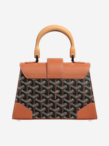 Goyard Black and tan Goyardine Saigon bag