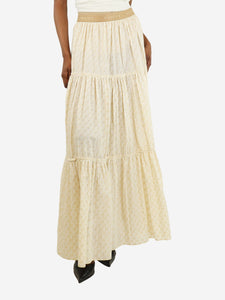 Gucci Cream broderie anglaise maxi skirt - size UK 8