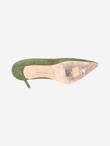 Manolo Blahnik Green suede pointed toe heels - size EU 36